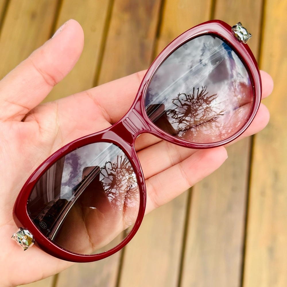Panthere De Cartier Sunglasses Red and Silver Panthers